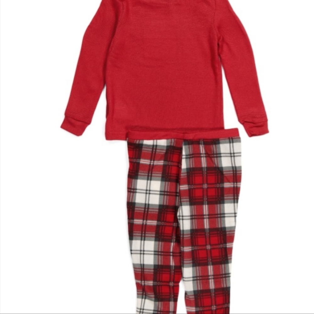 Rae Dunn baby 2pc, joy plaid pajama set New - Picture 2 of 2